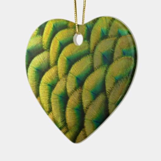 Pfauenfeathers II Farbenfrohe Natur Keramikornament (Links)