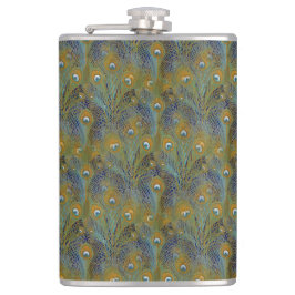 Pfauenfeathers koordiniert flachmann