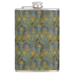 Pfauenfeathers koordiniert flachmann