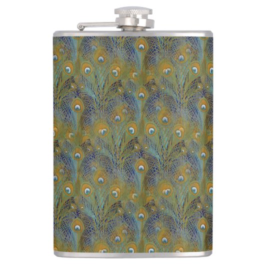 Pfauenfeathers koordiniert flachmann (Vorderseite)