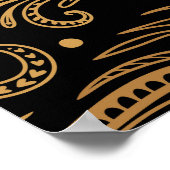 Pfauenfeathers: Künstlerisches Freehand Zeichnend. Poster (Ecke)