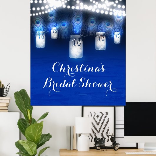 Pfauenfeathers, Mason Jar Lights Banner Poster (Heimbüro)