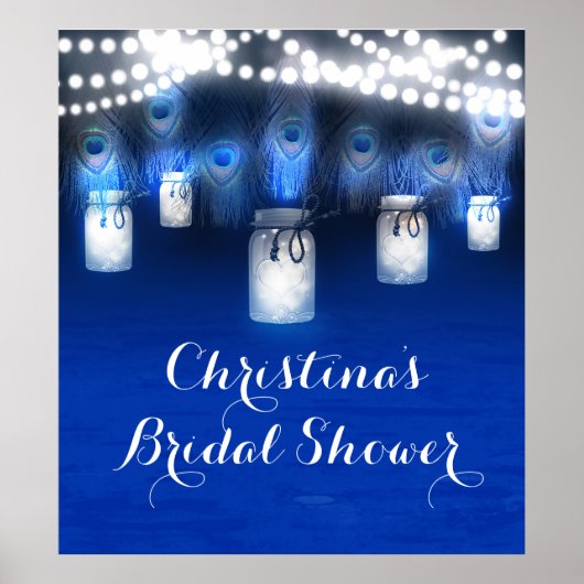 Pfauenfeathers, Mason Jar Lights Banner Poster (Vorne)