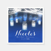 Pfauenfeathers, Mason Jar & String Lights Party Serviette (Vorderseite)