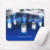 Pfauenfeathers, Mason Jar & String Lights Rustikal Mousepad (Mit Mouse)