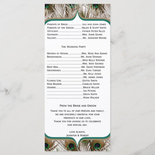 Pfauenfeathers mit Doppelrahmenprogramm Programm (Rückseite)