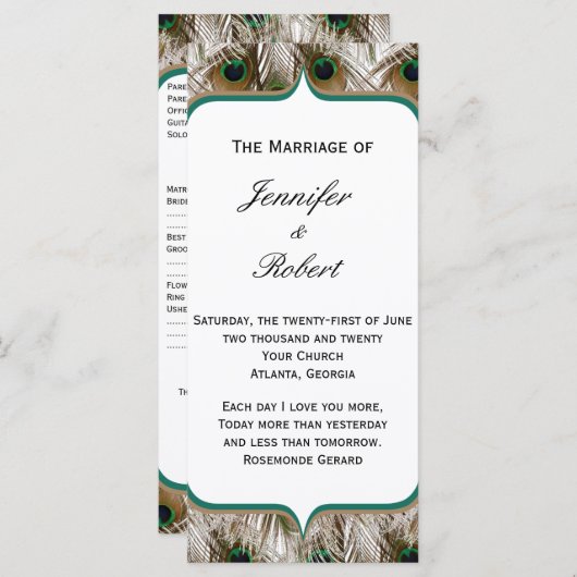 Pfauenfeathers mit Doppelrahmenprogramm Programm (Vorne/Hinten)