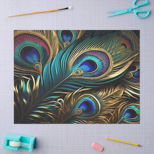 PfauenFeathers-Papiertücher Seidenpapier (Basteln)