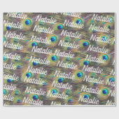 Pfauenfeathers Personalisiertes Geschenkpapier (Flach)