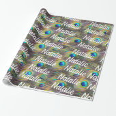 Pfauenfeathers Personalisiertes Geschenkpapier (Ungerollt)