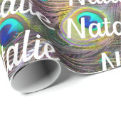 Pfauenfeathers Personalisiertes Geschenkpapier (Rolleneckpunkt)