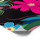 Pfauenfeathers Stickerei Nahtloses Muster Poster (Ecke)