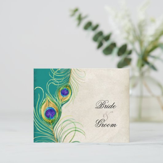 PfauenFeathers UAWG Response Cards RSVP Karte (Stehend Vorderseite)