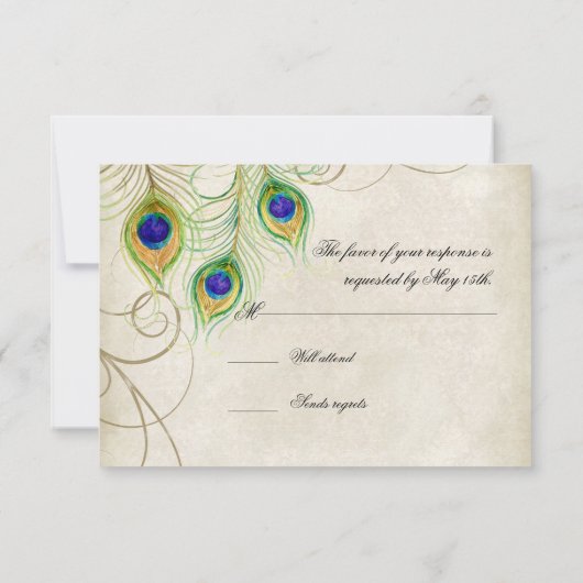 PfauenFeathers UAWG Response Cards RSVP Karte (Rückseite)