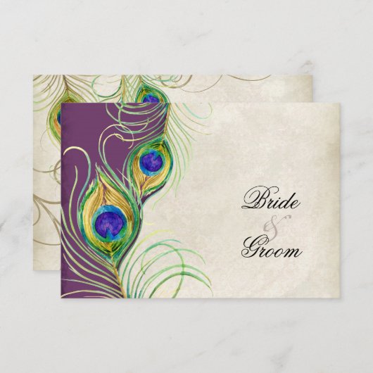 PfauenFeathers UAWG Response Cards RSVP Karte (Vorne/Hinten)