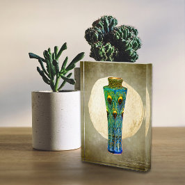 Pfauenfeathers Vase Masterpiece von 1900 Fotoblock