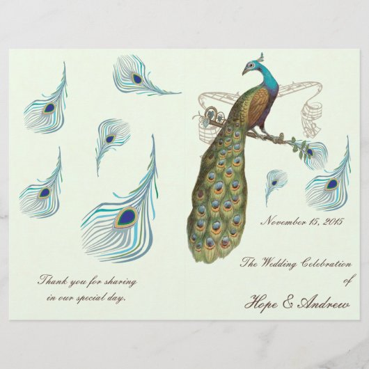 Pfauenfeathers Wedding Program (Vorderseite)