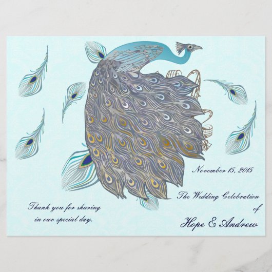 Pfauenfeathers Wedding Program (Vorderseite)