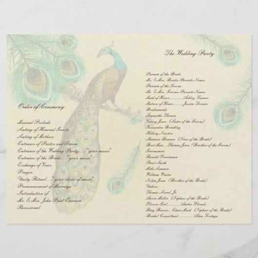 Pfauenfeathers Wedding Program 3 (Rückseite)