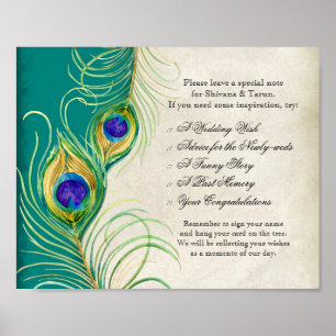 Pfauenfeathers Wedding Reception Sign Poster