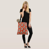 Pfauenfeathers, weiß auf Mandarin Orange Tasche (Am Model)