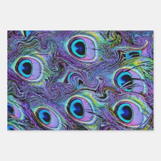 Pfauenfeathlon Geschenkpapier Set (Vorderseite 2)