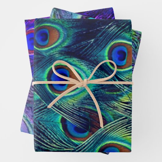 Pfauenfeathlon Geschenkpapier Set (Beispiel)