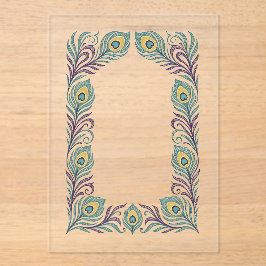 Pfauenfeder-Acryleinladung Acryleinladungen