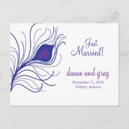 Pfauenfeder Ankündigungspostkarte