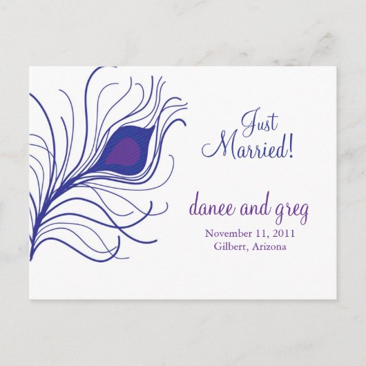 Pfauenfeder Ankündigungspostkarte (Vorderseite)