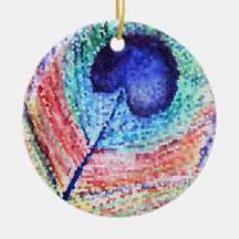 Pfauenfeder Art Circle Ornament