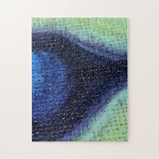 Pfauenfeder auf Leinwand Puzzle (Vertikal)