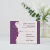 Pfauenfeder bei Wirbel - Einladung zur Hochzeit (Stehend Vorderseite)