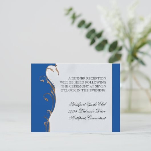 Pfauenfeder bei Wirbel - Einladung zur Hochzeit (Stehend Vorderseite)