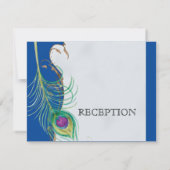 Pfauenfeder bei Wirbel - Einladung zur Hochzeit (Rückseite)