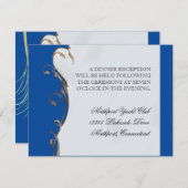 Pfauenfeder bei Wirbel - Einladung zur Hochzeit (Vorne/Hinten)