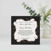 Pfauenfeder bei Wirbel - Einladung zur Hochzeit (Stehend Vorderseite)