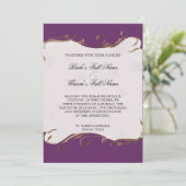 Pfauenfeder bei Wirbel - Einladung zur Hochzeit (Stehend Vorderseite)