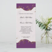 Pfauenfeder bei Wirbel - Einladung zur Hochzeit (Stehend Vorderseite)