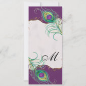 Pfauenfeder bei Wirbel - Einladung zur Hochzeit (Rückseite)