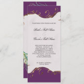 Pfauenfeder bei Wirbel - Einladung zur Hochzeit (Vorne/Hinten)