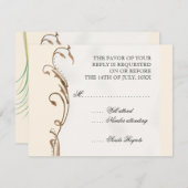 Pfauenfeder bei Wirbel - Einladung zur Hochzeit (Vorne/Hinten)