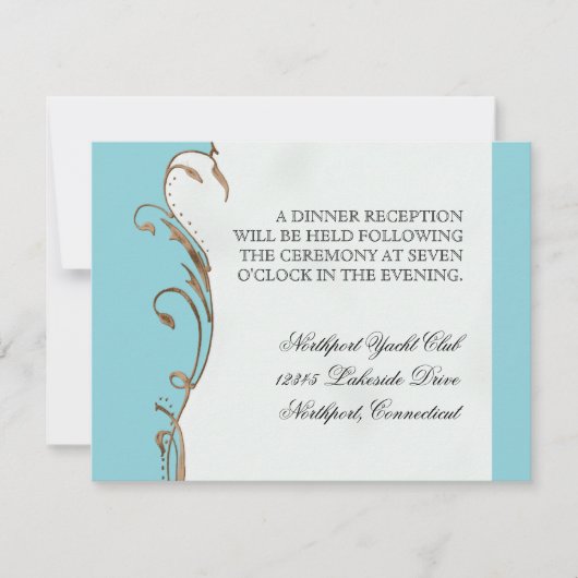 Pfauenfeder bei Wirbel - Einladung zur Hochzeit (Vorderseite)