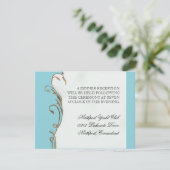 Pfauenfeder bei Wirbel - Einladung zur Hochzeit (Stehend Vorderseite)