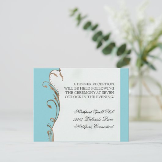 Pfauenfeder bei Wirbel - Einladung zur Hochzeit (Stehend Vorderseite)