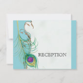 Pfauenfeder bei Wirbel - Einladung zur Hochzeit (Rückseite)