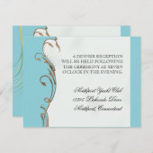 Pfauenfeder bei Wirbel - Einladung zur Hochzeit (Vorne/Hinten)