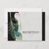 Pfauenfeder bei Wirbel - Einladung zur Hochzeit (Rückseite)