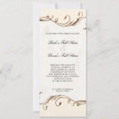 Pfauenfeder bei Wirbel - Einladung zur Hochzeit (Vorderseite)