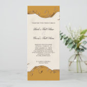 Pfauenfeder bei Wirbel - Einladung zur Hochzeit (Stehend Vorderseite)